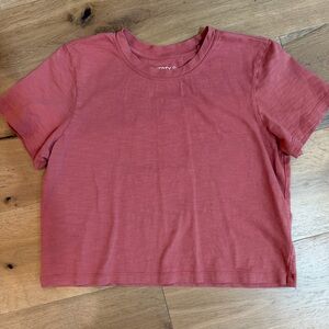Faherty Rose Short Sleeve Crop Tee